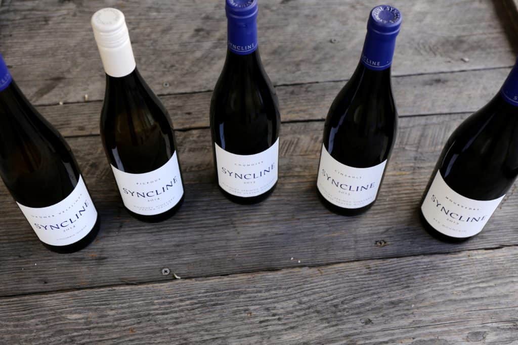 Flight of Syncline wines